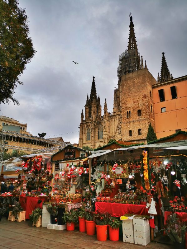 La Feria de Santa Llucia Barcelona Christmas Market by the Gothic Cathedral