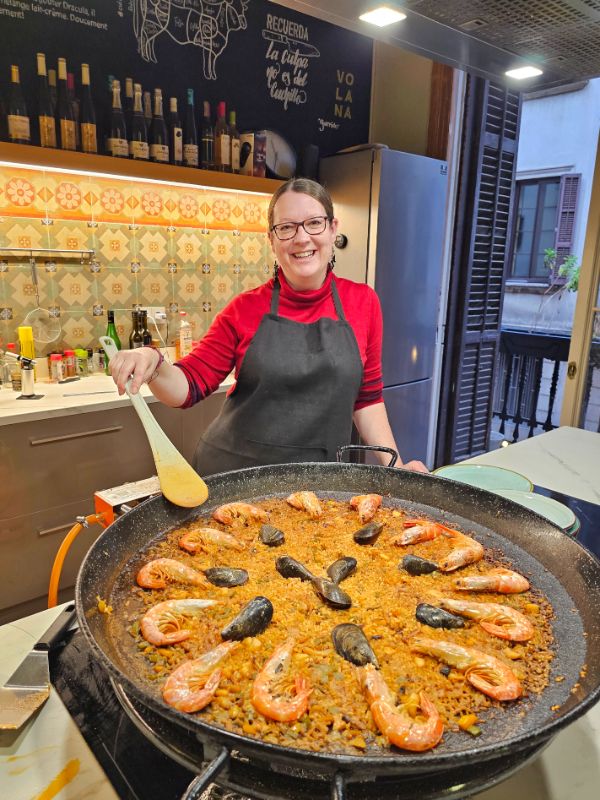 Me with a Paella at the Cooking Class in Barcelona
