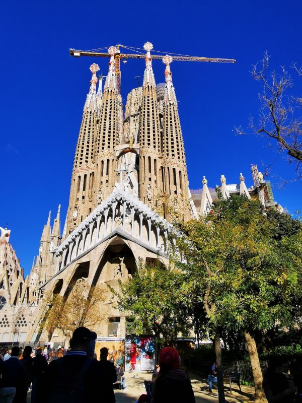 View of the Sagrada Familia from Placa de Sagrada Familia
