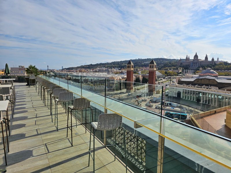 The View of Montjuic from The Clock Terrace, Hotel Catalonia Barcelona Plaza