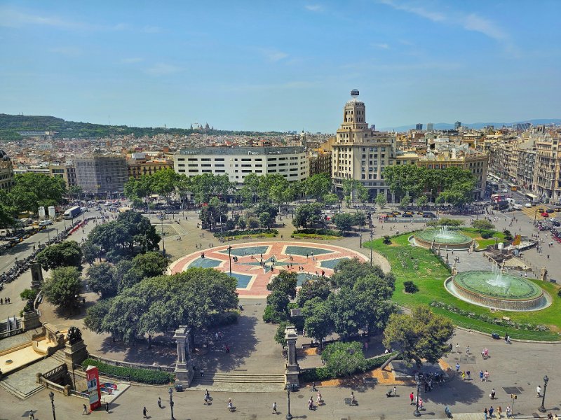 The View of Placa de Catalunya from El Corte Ingles Food Court
