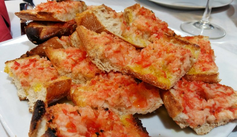 Pa amb Tomaquet - A simple Catalan dish of bread with grated tomato on top