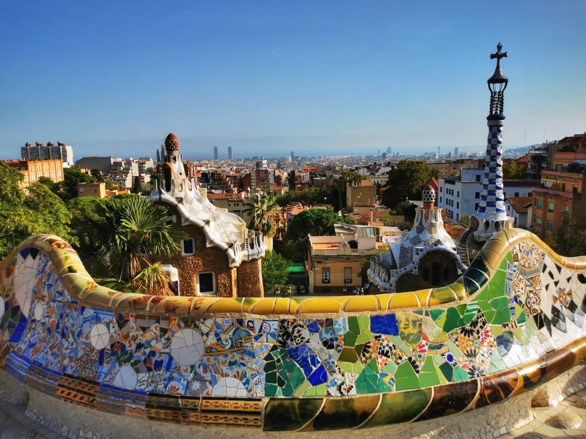 The Colourful Mosaic Terrace at Park Guell - Things to do in Barcelona in July