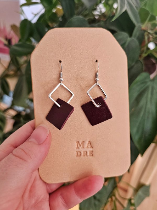 My Earrings from Atelier Madre - silver with leather pieces
