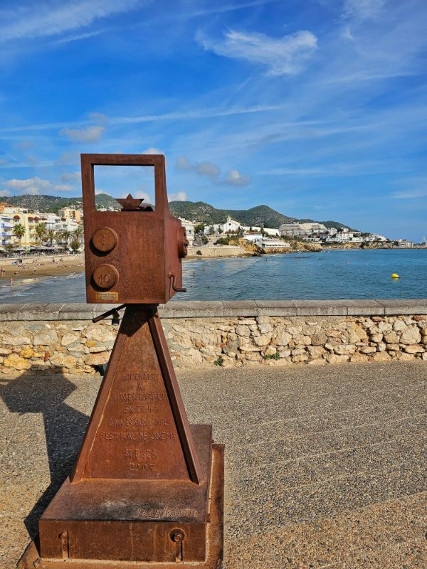 Movie Camera Sculpture in Sitges