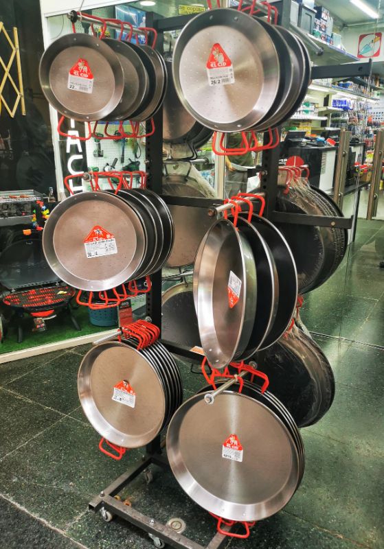 Paella Pans outside a Ferreteria in Barcelona