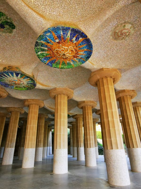 The Hypostyle Room at Park Guell - Barcelona Instagram spots