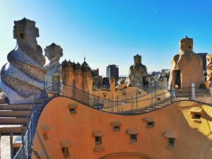 The Undulating Rooftop of Casa Mila La Pedrera - Gaudi Houses in Barcelona