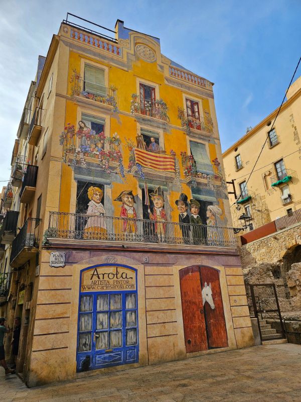 A Colourful Mural Showing Life in Tarragona