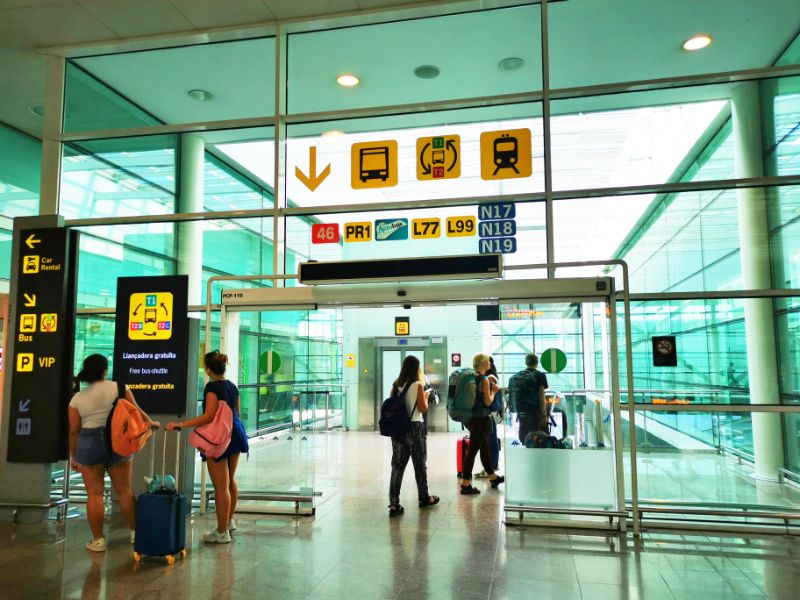 Signage Directing you to the Aerobus Stop at Terminal 1