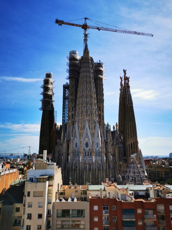 A View of La Sagrada Familia from the Sercotel Rosellon Rooftop Terrace