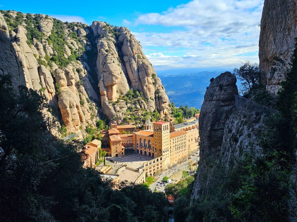 a View of Montserrat Monastery from the Sant Joan Funicular - How to Get to Montserrat from Barcelona