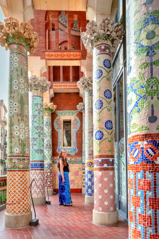 Claire at the Palau de la Musica Concert Hall in Barcelona