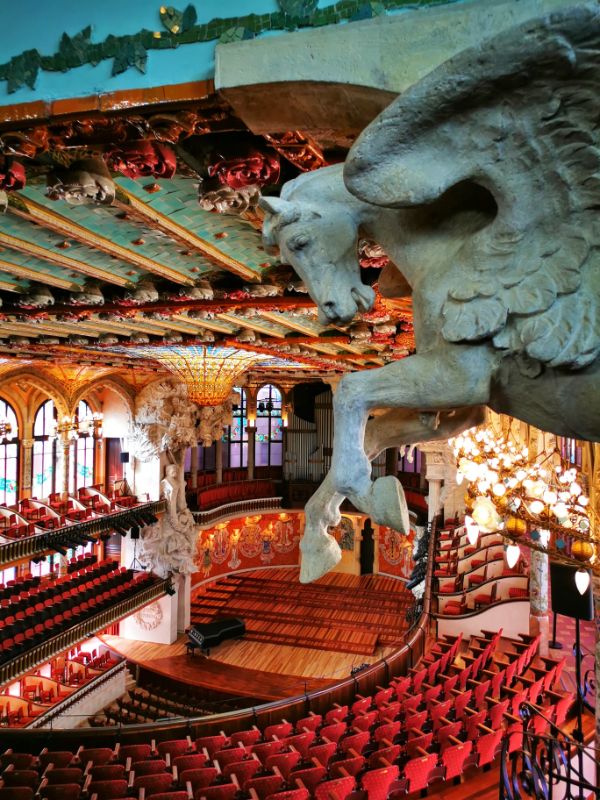 Details of the Interior decoration at the Palau de la Musica Catalana Concert Hall