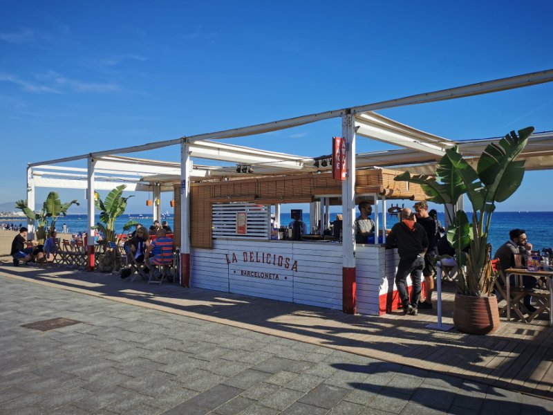 A Xiringuito Beach Bar in Barcelona