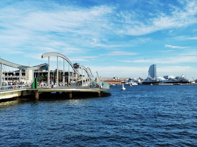 The Walkway to Maremagnum Shopping Centre in Port Vell