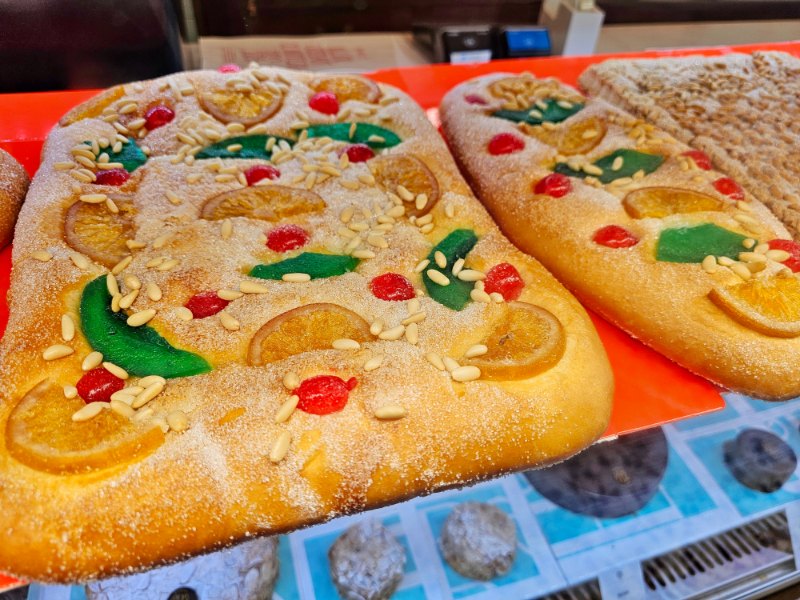 Candied sweet bread - Coca de Sant Joan - is typical for 23rd & 24th June in Barcelona
