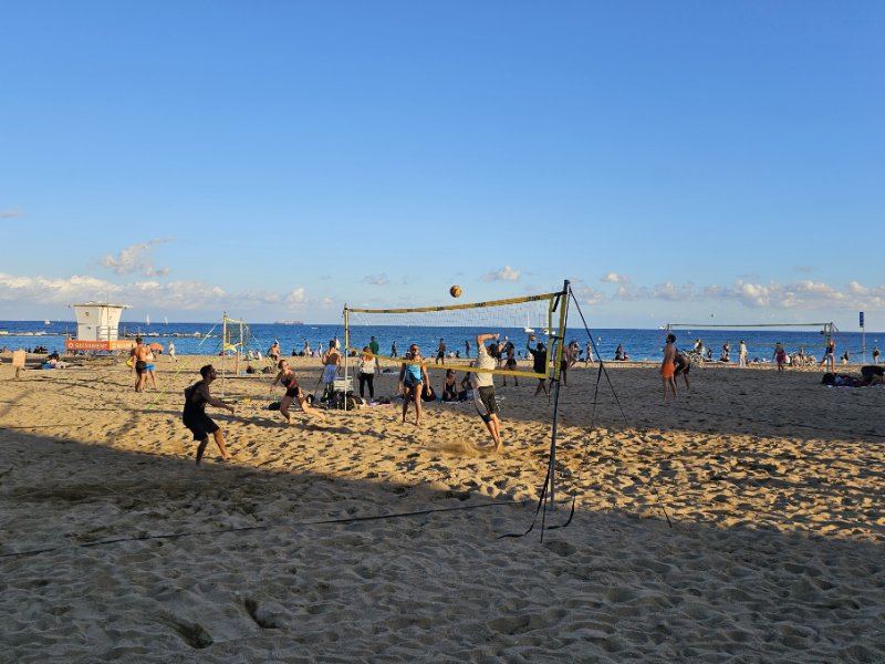 Playing Volleyball on the Beach