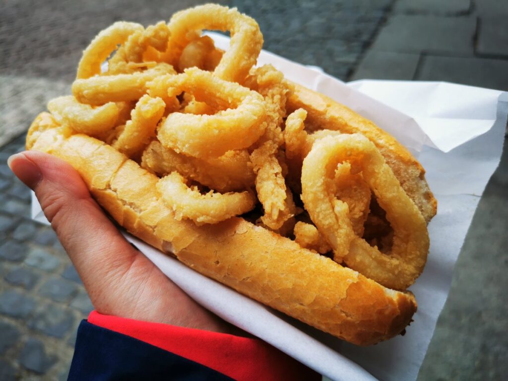 A Calamari Sandwich - What to Eat in Madrid Food guide