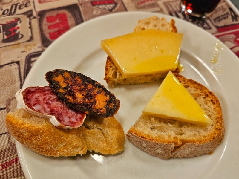 Cured Meat and Manchego Cheese