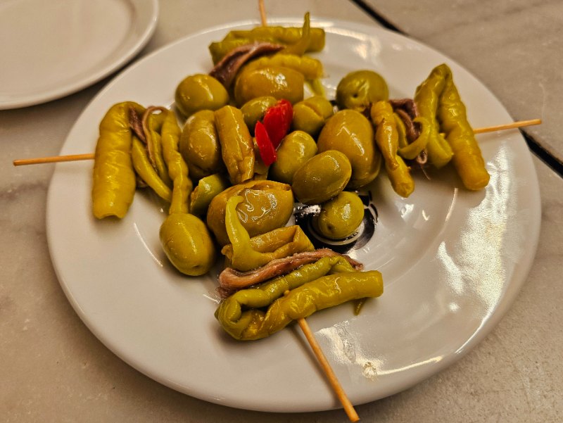 Gildas - Olive Pepper and Anchovy Skewers