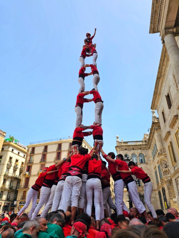 Castellers de Barcelona Performing for a Festival