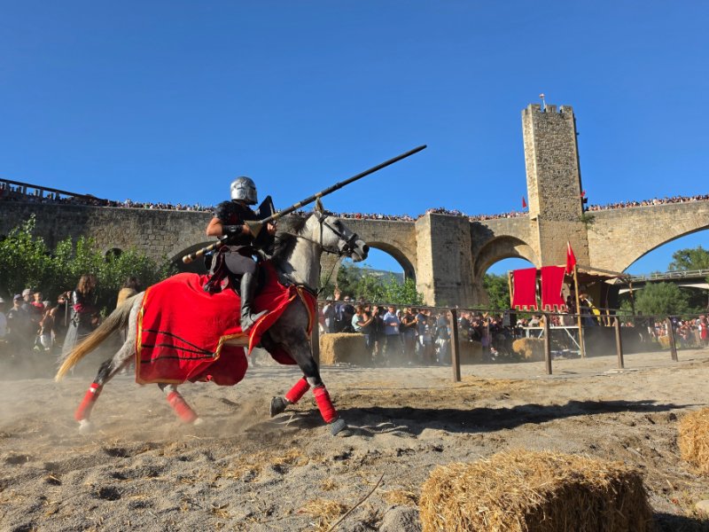 Jousting During the Besalu Medieval Festival