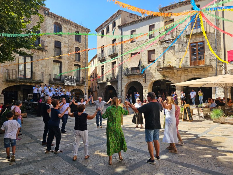 Sardana Dancing at Plaça de la Llibertat in Besalu