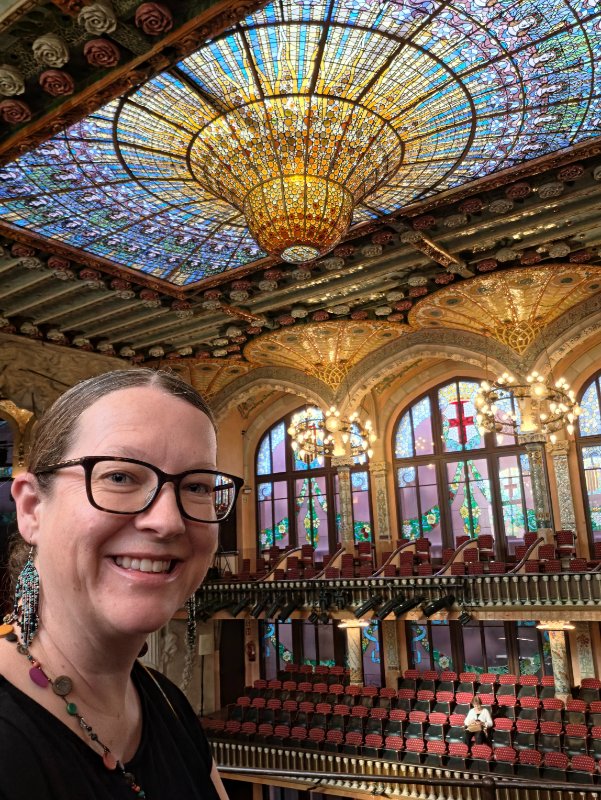 Claire About to Watch a Concert at Palau de la Musica