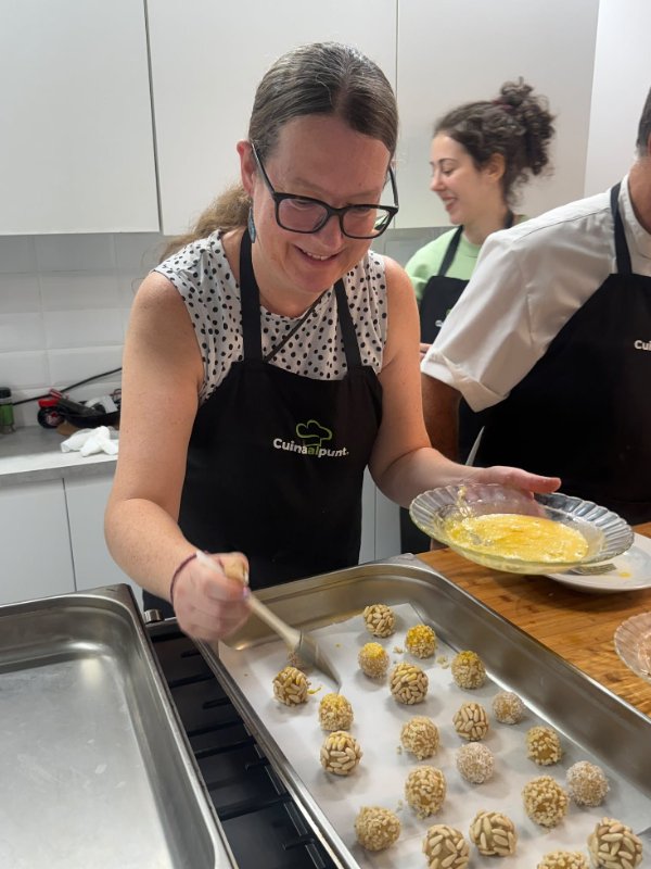 Claire Making Panellets for La Castanyada 